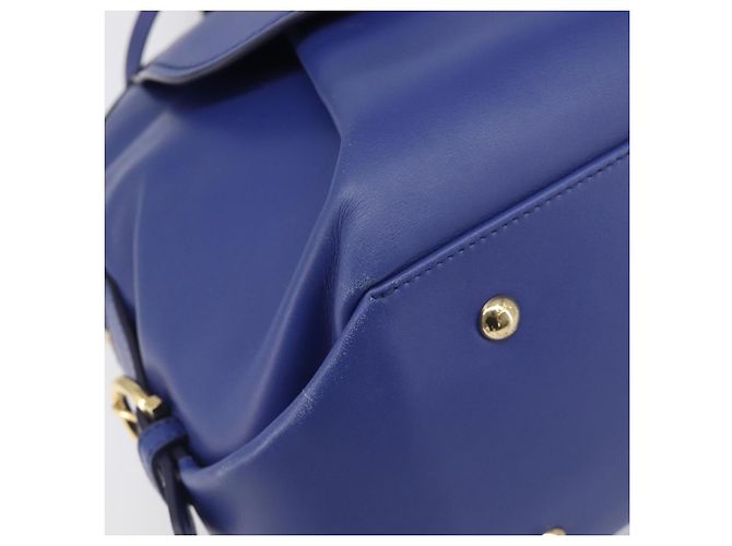 Borsa a mano Salvatore Ferragamo in pelle 2way blu tono oro Auth 200138A - vista 17