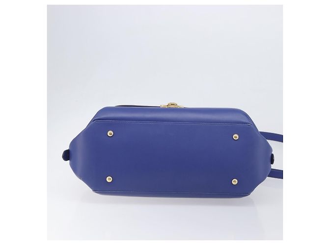 Borsa a mano Salvatore Ferragamo in pelle 2way blu tono oro Auth 200138A - vista 5
