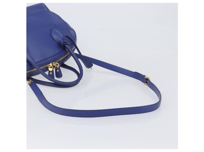 Borsa a mano Salvatore Ferragamo in pelle 2way blu tono oro Auth 200138A - vista 8