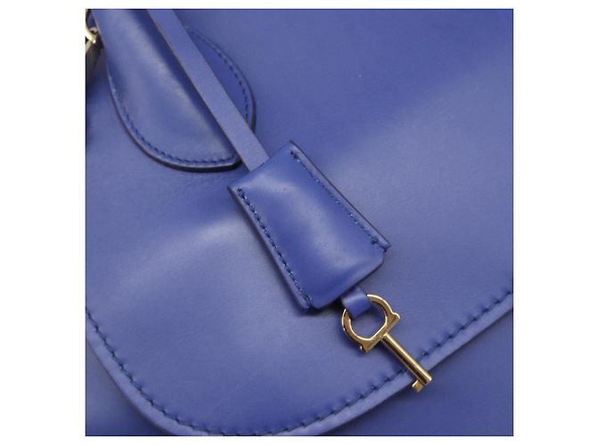Borsa a mano Salvatore Ferragamo in pelle 2way blu tono oro Auth 200138A - vista 9
