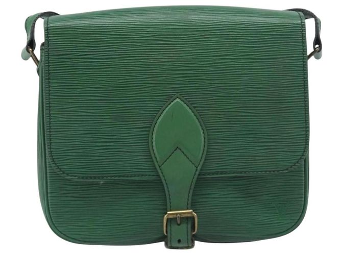 Borsa a tracolla LOUIS VUITTON Epi Cartouchiere MM Verde M52244 LV Auth 198910 - vista 13