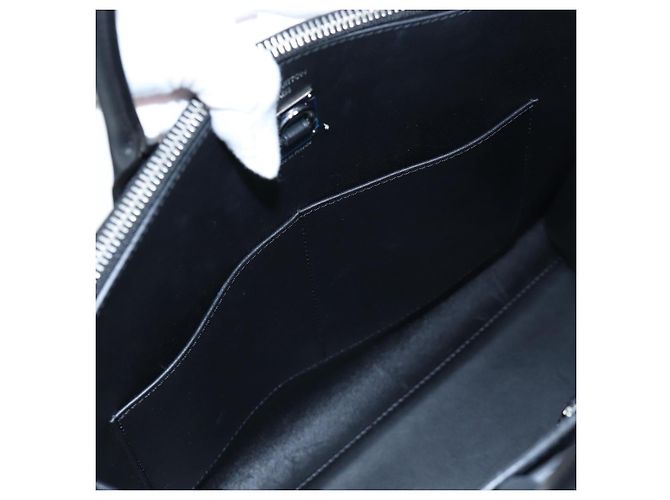 Borsa a mano LOUIS VUITTON City Steamer MM in pelle nera e argento LV Auth 195902SM Nero - vista 28