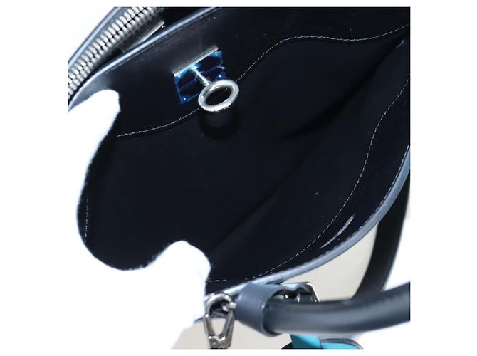 Borsa a mano LOUIS VUITTON City Steamer MM in pelle nera e argento LV Auth 195902SM Nero - vista 32