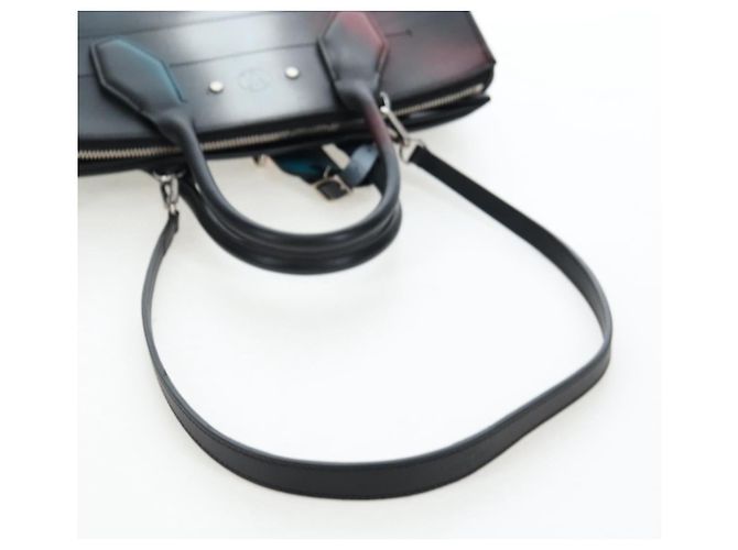 Borsa a mano LOUIS VUITTON City Steamer MM in pelle nera e argento LV Auth 195902SM Nero - vista 9