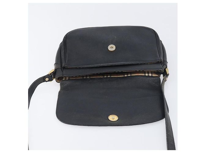 Borsa a tracolla Burberrys in pelle nera e oro Auth ep15651 Nero - vista 10