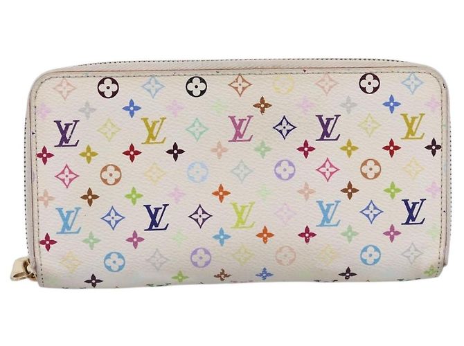 LOUIS VUITTON Monogram Multicolor Zippy Wallet White M60241 LV Auth BA15336 Bianco - vista 13