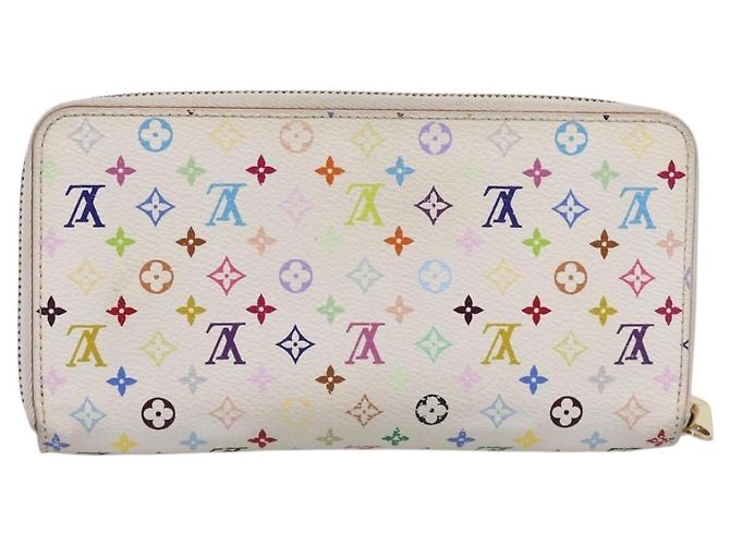 LOUIS VUITTON Monogram Multicolor Zippy Wallet White M60241 LV Auth BA15336 Bianco - vista 2
