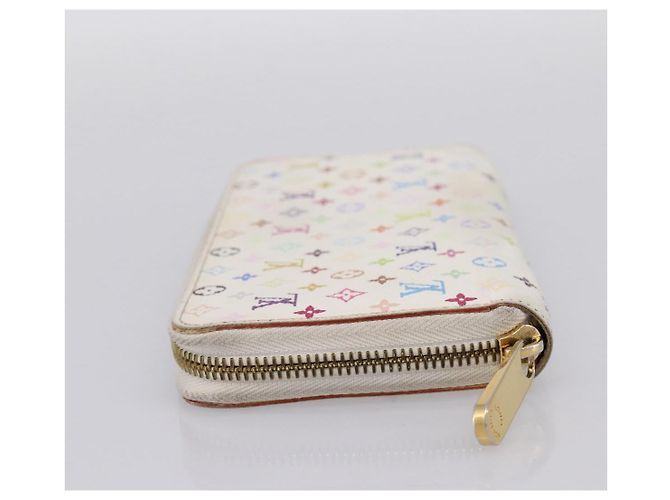 LOUIS VUITTON Monogram Multicolor Zippy Wallet White M60241 LV Auth BA15336 Bianco - vista 3