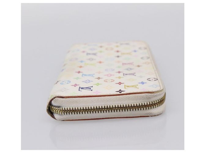 LOUIS VUITTON Monogram Multicolor Zippy Wallet White M60241 LV Auth BA15336 Bianco - vista 4