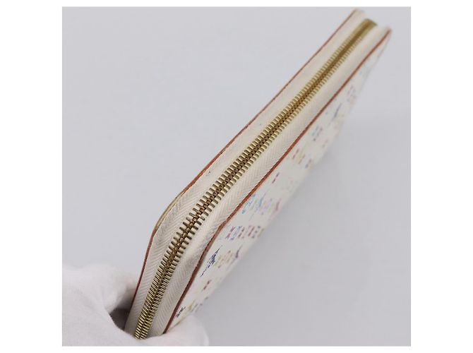 LOUIS VUITTON Monogram Multicolor Zippy Wallet White M60241 LV Auth BA15336 Bianco - vista 5