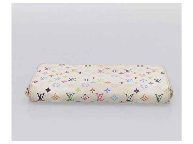 LOUIS VUITTON Monogram Multicolor Zippy Wallet White M60241 LV Auth BA15336 Bianco - vista 6