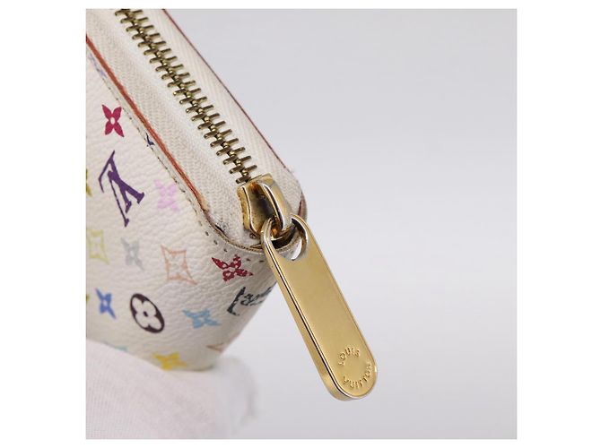 LOUIS VUITTON Monogram Multicolor Zippy Wallet White M60241 LV Auth BA15336 Bianco - vista 8