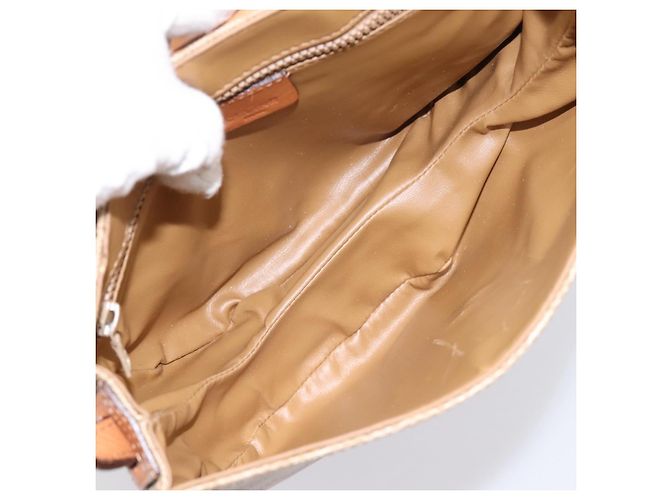 Céline Borsa a tracolla CELINE Macadam Canvas PVC Beige Gold Auth ki6798V D'oro - vista 11
