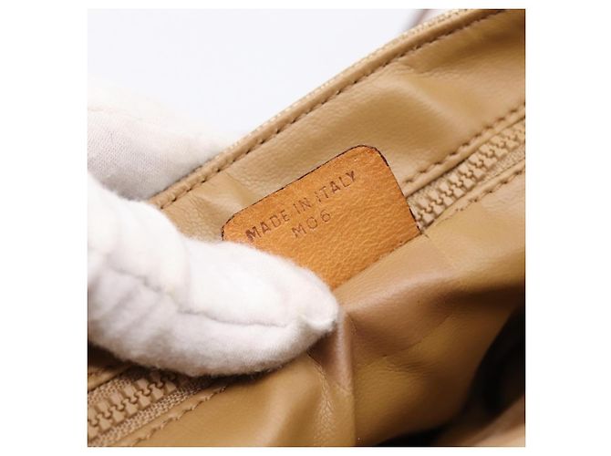 Céline Borsa a tracolla CELINE Macadam Canvas PVC Beige Gold Auth ki6798V D'oro - vista 12