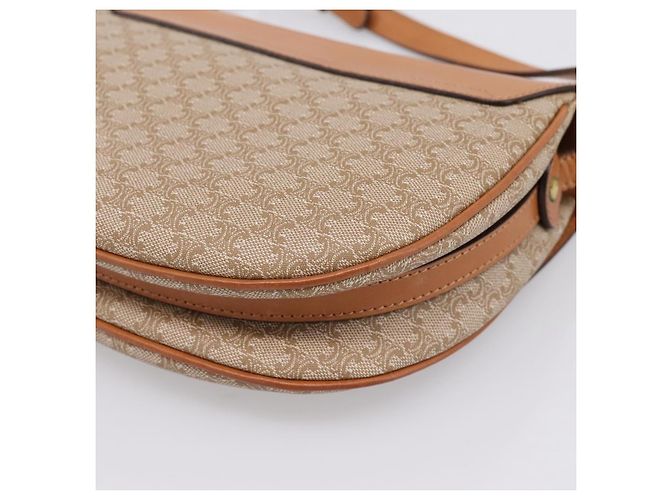Céline Borsa a tracolla CELINE Macadam Canvas PVC Beige Gold Auth ki6798V D'oro - vista 15