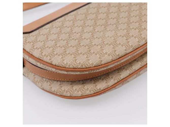 Céline Borsa a tracolla CELINE Macadam Canvas PVC Beige Gold Auth ki6798V D'oro - vista 16