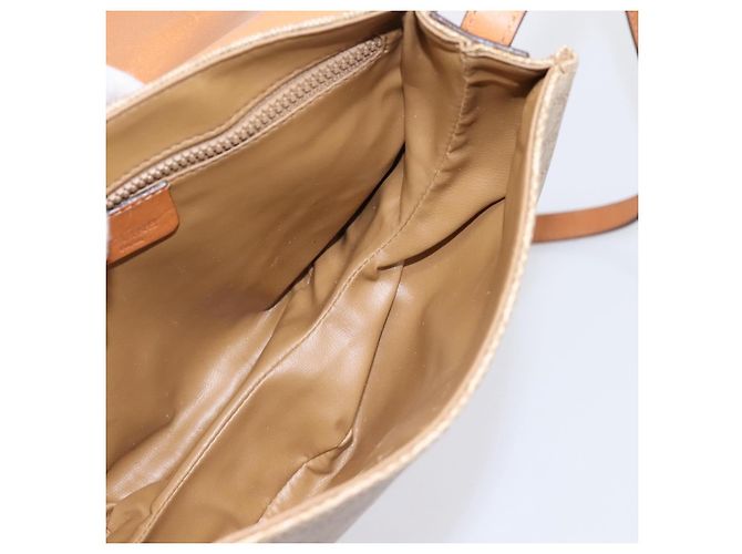 Céline Borsa a tracolla CELINE Macadam Canvas PVC Beige Gold Auth ki6798V D'oro - vista 18