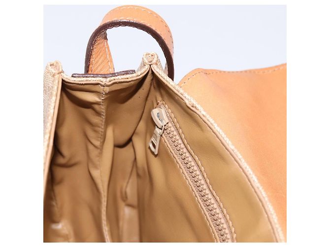 Céline Borsa a tracolla CELINE Macadam Canvas PVC Beige Gold Auth ki6798V D'oro - vista 20