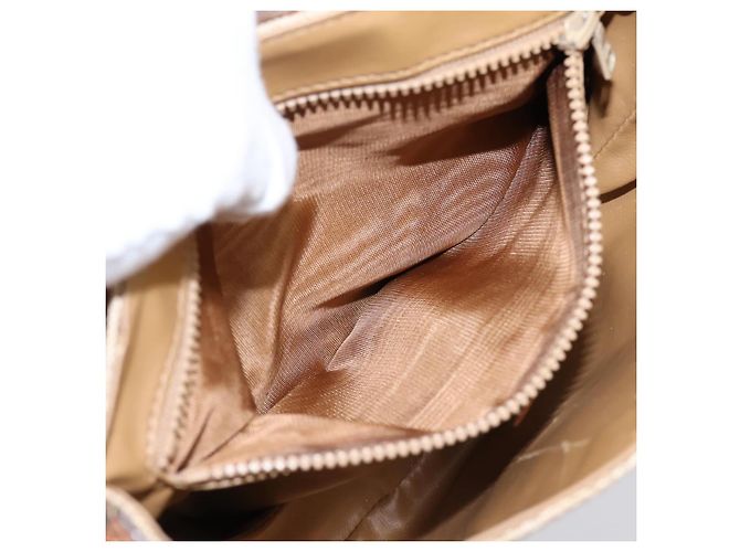 Céline Borsa a tracolla CELINE Macadam Canvas PVC Beige Gold Auth ki6798V D'oro - vista 21