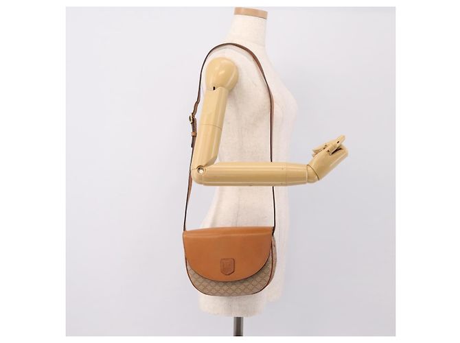 Céline Borsa a tracolla CELINE Macadam Canvas PVC Beige Gold Auth ki6798V D'oro - vista 22