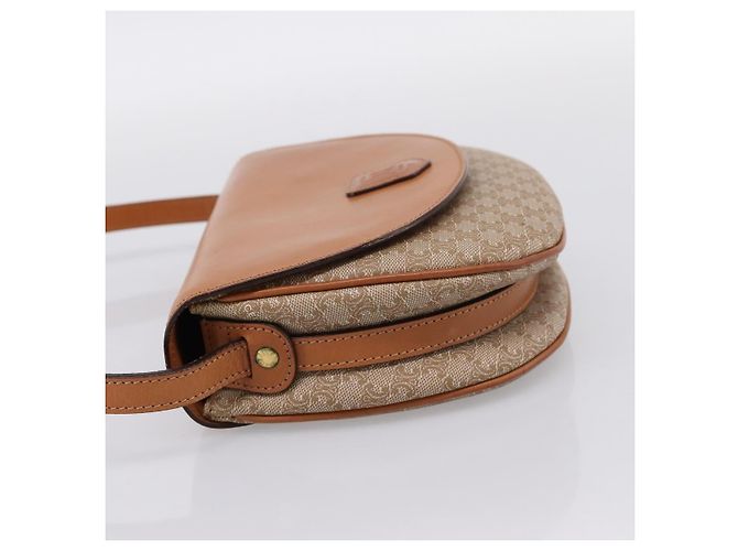 Céline Borsa a tracolla CELINE Macadam Canvas PVC Beige Gold Auth ki6798V D'oro - vista 3