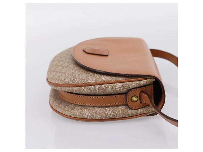 Céline Borsa a tracolla CELINE Macadam Canvas PVC Beige Gold Auth ki6798V D'oro - vista 4