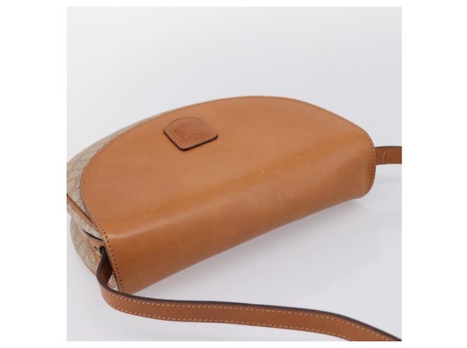 Céline Borsa a tracolla CELINE Macadam Canvas PVC Beige Gold Auth ki6798V D'oro - vista 6