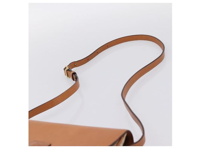 Céline Borsa a tracolla CELINE Macadam Canvas PVC Beige Gold Auth ki6798V D'oro - vista 8