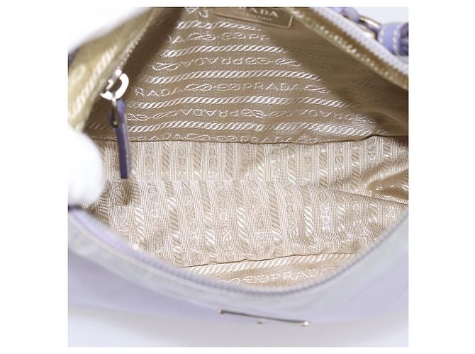 Borsa a tracolla PRADA Nylon Lavende Silver Auth 199116A Argento Lavanda - vista 11