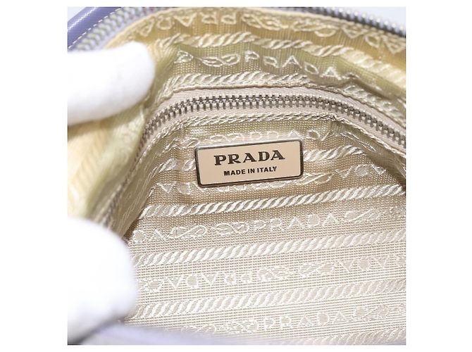 Borsa a tracolla PRADA Nylon Lavende Silver Auth 199116A Argento Lavanda - vista 18