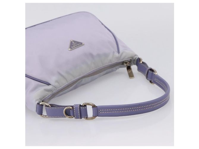 Borsa a tracolla PRADA Nylon Lavende Silver Auth 199116A Argento Lavanda - vista 7