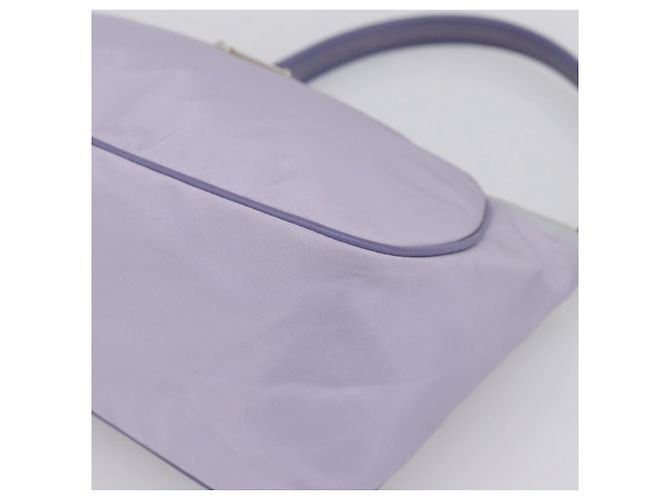 Borsa a tracolla PRADA Nylon Lavende Silver Auth 199116A Argento Lavanda - vista 9