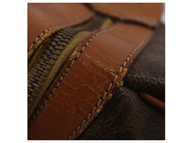 Céline Borsa Boston CELINE Macadam Canvas PVC Leather Brown Gold Auth BA15139 Marrone D'oro - vista 10