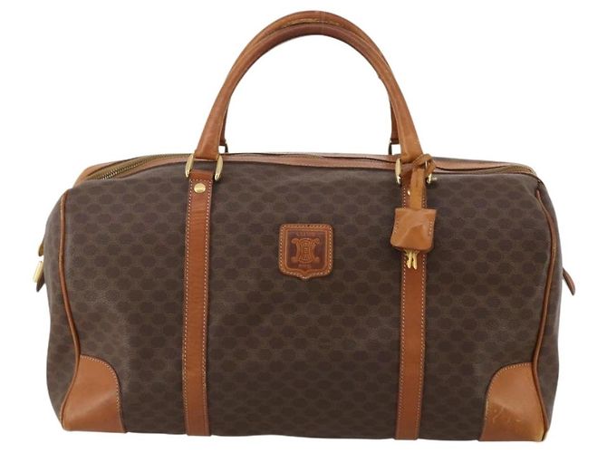 Céline Borsa Boston CELINE Macadam Canvas PVC Leather Brown Gold Auth BA15139 Marrone D'oro - vista 13