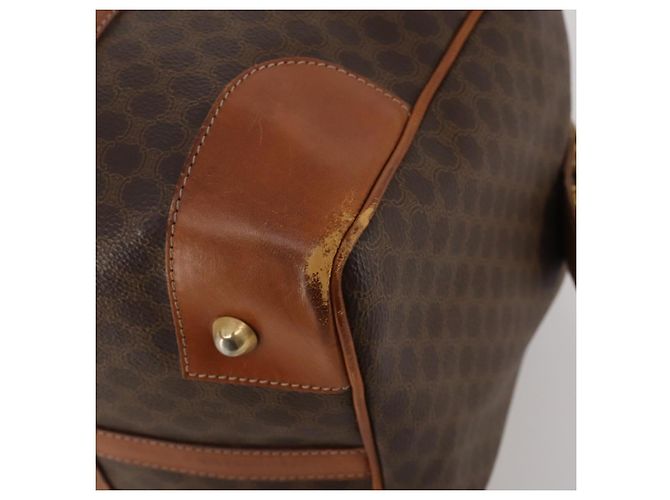 Céline Borsa Boston CELINE Macadam Canvas PVC Leather Brown Gold Auth BA15139 Marrone D'oro - vista 16