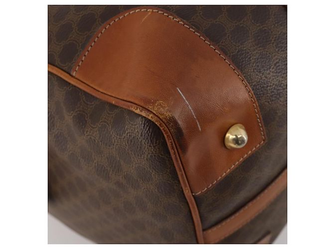 Céline Borsa Boston CELINE Macadam Canvas PVC Leather Brown Gold Auth BA15139 Marrone D'oro - vista 17