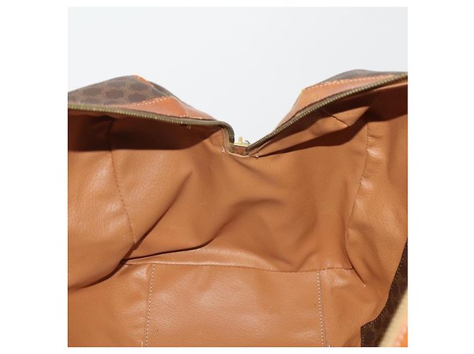 Céline Borsa Boston CELINE Macadam Canvas PVC Leather Brown Gold Auth BA15139 Marrone D'oro - vista 22