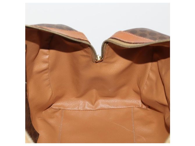 Céline Borsa Boston CELINE Macadam Canvas PVC Leather Brown Gold Auth BA15139 Marrone D'oro - vista 23