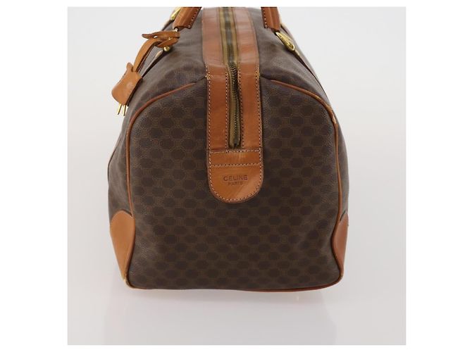 Céline Borsa Boston CELINE Macadam Canvas PVC Leather Brown Gold Auth BA15139 Marrone D'oro - vista 3