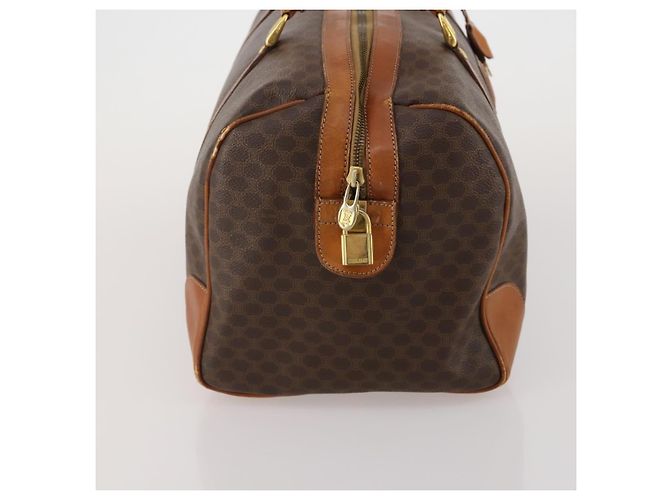 Céline Borsa Boston CELINE Macadam Canvas PVC Leather Brown Gold Auth BA15139 Marrone D'oro - vista 4