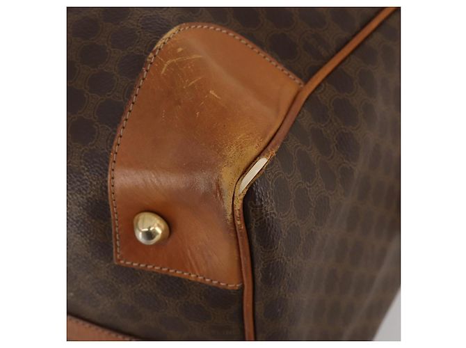 Céline Borsa Boston CELINE Macadam Canvas PVC Leather Brown Gold Auth BA15139 Marrone D'oro - vista 8