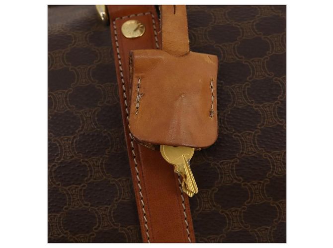 Céline Borsa Boston CELINE Macadam Canvas PVC Leather Brown Gold Auth BA15139 Marrone D'oro - vista 9