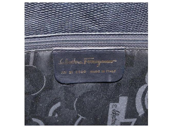 Borsa a tracolla Salvatore Ferragamo Vala in pelle nera e oro Auth 197656 Nero D'oro - vista 12
