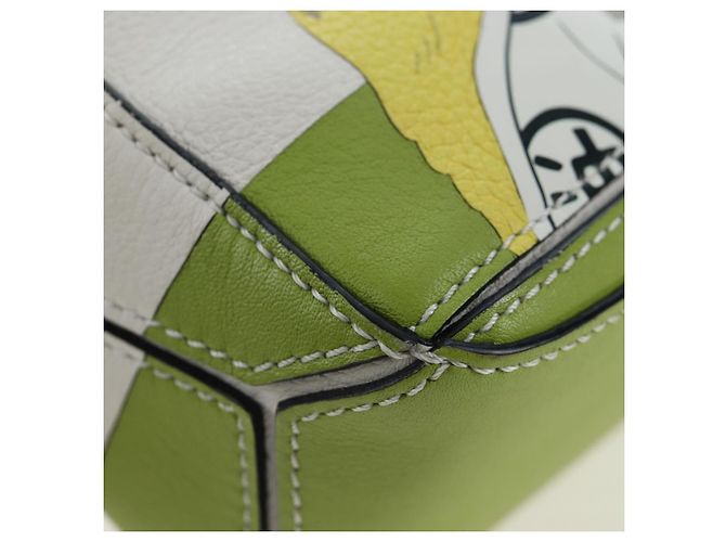 LOEWE Studio Ghibli Puzzle Bag mini Pelle 2way Ivory Gold Auth 197518SM D'oro Crudo - vista 16