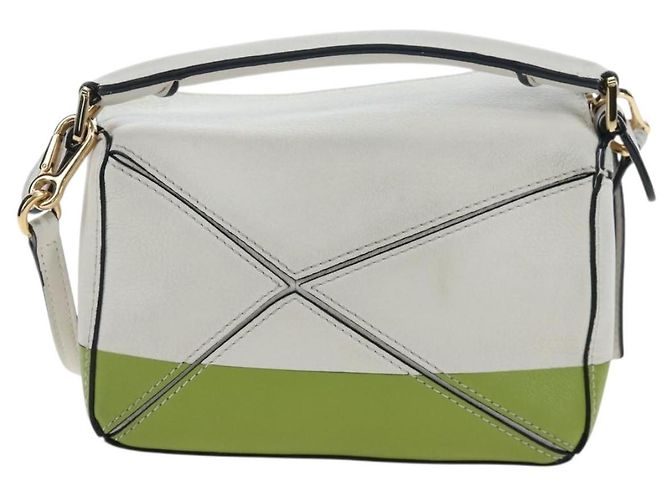 LOEWE Studio Ghibli Puzzle Bag mini Pelle 2way Ivory Gold Auth 197518SM D'oro Crudo - vista 2