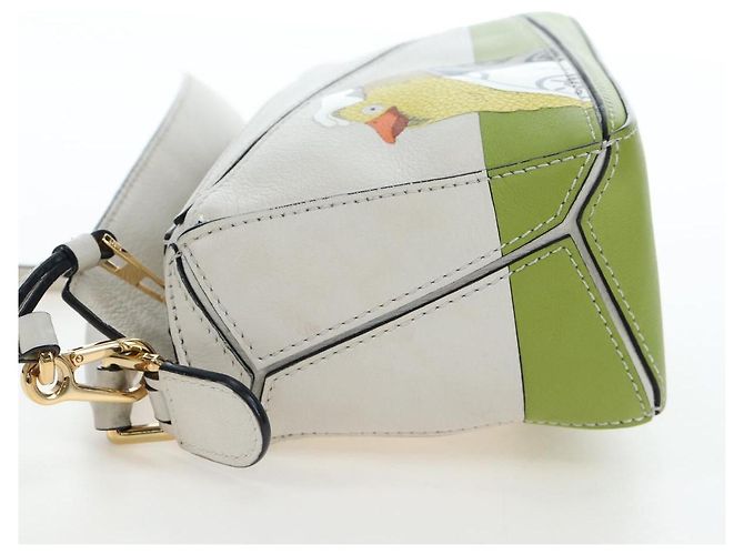 LOEWE Studio Ghibli Puzzle Bag mini Pelle 2way Ivory Gold Auth 197518SM D'oro Crudo - vista 4