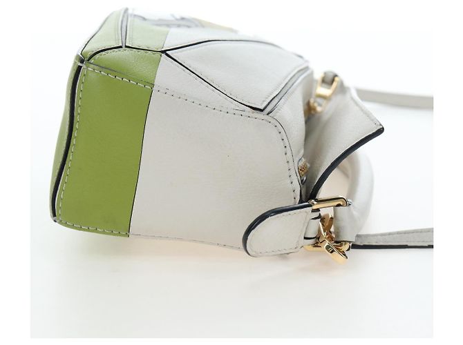 LOEWE Studio Ghibli Puzzle Bag mini Pelle 2way Ivory Gold Auth 197518SM D'oro Crudo - vista 5