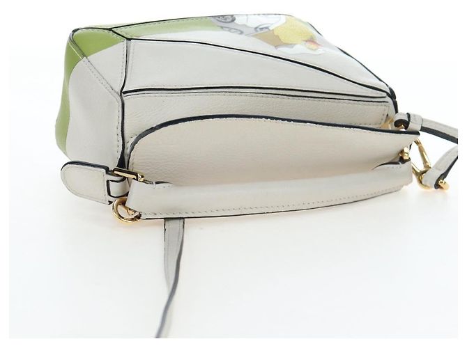LOEWE Studio Ghibli Puzzle Bag mini Pelle 2way Ivory Gold Auth 197518SM D'oro Crudo - vista 7