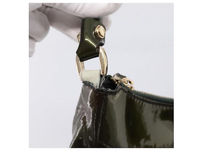 Borsa a Tracolla GUCCI Vernice Verde Tono Oro 189833 Auth 200154 - vista 10