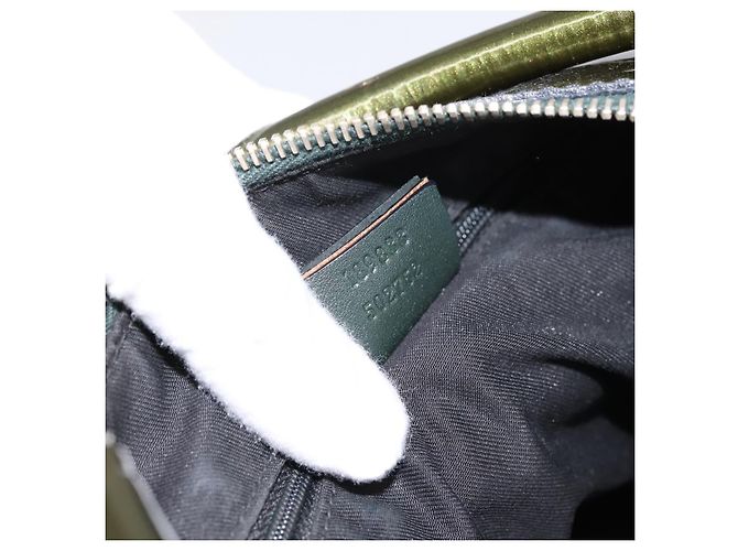 Borsa a Tracolla GUCCI Vernice Verde Tono Oro 189833 Auth 200154 - vista 12